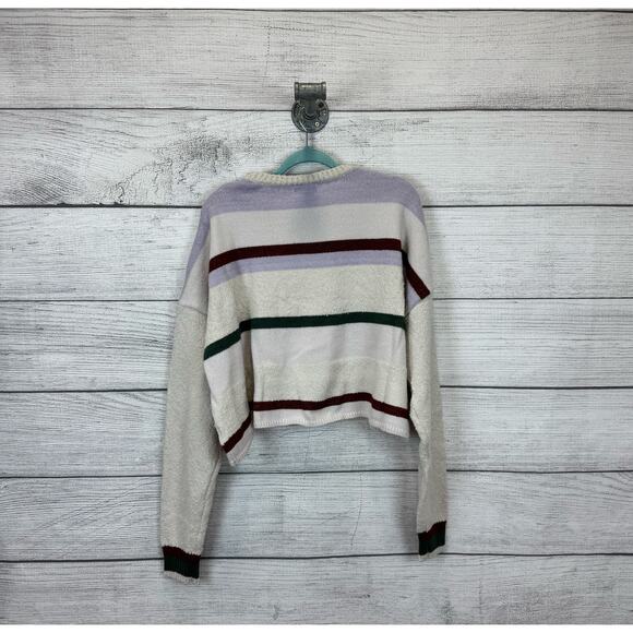 Pacsun Women's Striped Knit Crewneck Drop Shoulder Sweater Size XXL - Picture 6 of 7